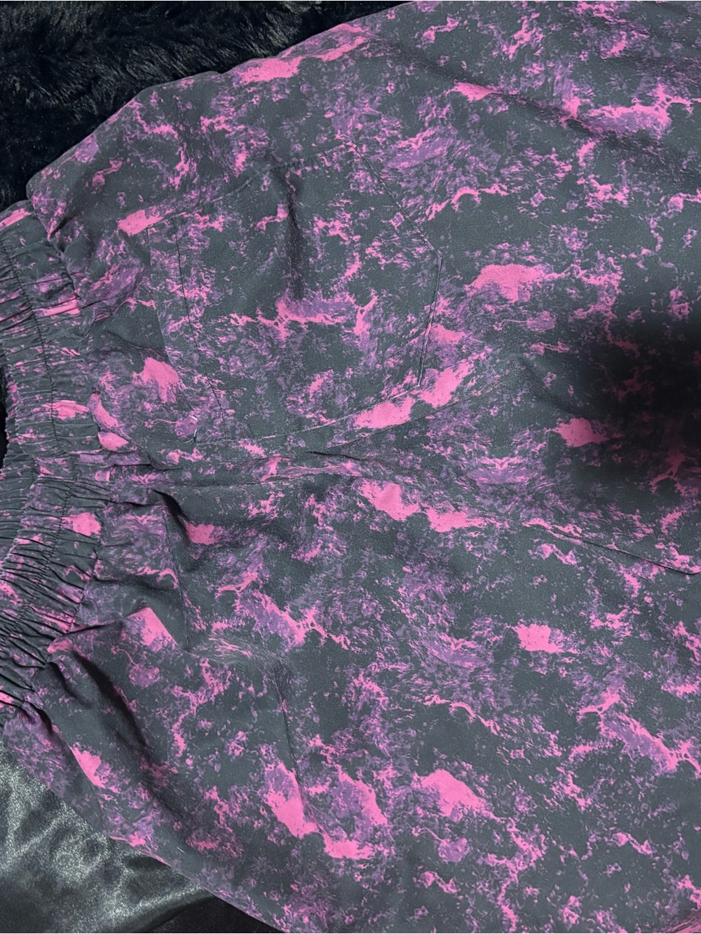 Black and Hot Pink Marble Print shorts